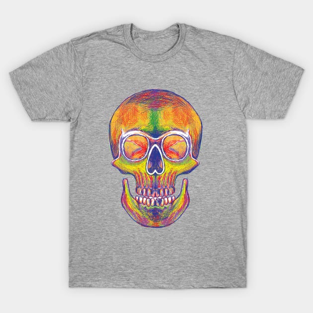 Colorful Skull T-Shirt by ginanperdana